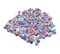 SUPVOX 200pcs 8mm Gradient Resin Round Beads DIY Crafting Small Spacer Beads for Jewelry Making and Bracelet Accessories