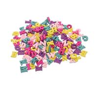 SUPVOX 200pcs DIY Wooden Letter Slices Colorful Macaron Tone Lightweight Wood Pieces for Crafts Scrapbooking Party Decoration Home Ornaments