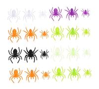 SUPVOX 200Pcs Mini Plastic Spiders Realistic Halloween Prank Props Small Spider Decorations for Parties Lightweight for Haunted Houses Halloween Festivities