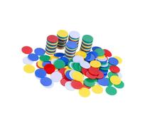SUPVOX 200pcs Plastic Game Coins Bingo Chips for Math Learning and Party Rewards Solid Color Mixed Tokens with Smooth Edges for Counting and Poker Night Fun