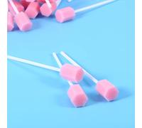 Supvox 200pcs Unflavored Disposable Oral Swabs Disposable Oral Care Sponge Swab Tooth Cleaning Tips (Pink)