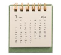 SUPVOX 2024 Small Desk Calendar Standing Flip Monthly Planner in Green Paper with Easy to Write Pages, Simple Chic Style Desktop Ornament for Office and Home Ledge