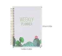 SUPVOX 2024 Weekly Planner Notebook A5 Paper Personal Organiser with Hard Cover and Elastic Band, Delicate Design for Recording Plans and Personalizing Work, for Office Workers