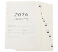 SUPVOX 2026 Monthly Planner Refill Pages A5 6-hole Loose Leaf Paper Inserts Daily Agenda Sheets for Office Organization and Personal Planner Refills