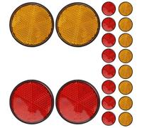 SUPVOX 20PCS Bicycle Reflective Warning Reflectors Set Self-Adhesive Small Round Red Reflectors for Cycle Wheels Road Bike Rear Safety Suitable for Driveways and Trailers