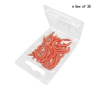 SUPVOX 20pcs Bionic Worm Fishing Lures Soft Artificial Bait Red Biodegradable Reusable Lifelike Soft Lure for Anglers
