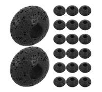 SUPVOX 20pcs Black Volcanic Lava Rock Beads Aromatherapy Diffuser Stones Round Large Pore Beads for Bracelet Making DIY Jewelry Craft Supplies
