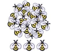SUPVOX 20pcs Cartoon Bee Embroidery Cloth Patches, Sew-on Appliqué Stickers for Clothing Decoration, DIY Fabric Accessories for Jackets, Bags, Hats, and Adults Craft