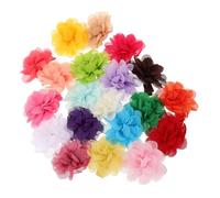 SUPVOX 20pcs Chiffon Flower Pet Hair Clips Soft Floral Hairpins for Cats Dogs Comfortable Lightweight Grooming Accessories for Photos and Dress Up