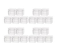 SUPVOX 20pcs Clear Square Candy Storage Boxes Plastic Containers with Lids Transparent Organiser Boxes for Party Favour Wedding and Birthday Events