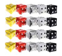SUPVOX 20pcs Cube Dice Balloons Party Decoration for Game and Theme Parties Metallic Foil Gold Silver Black White Red Creative Photo Props for Las Vegas and Birthday Events