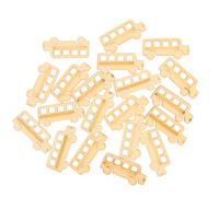 SUPVOX 20pcs DIY Wooden Bus Cutouts for Crafts, 52mm X 23mm Unfinished Wooden Slices for Educational Art Projects and Handmade Ornaments