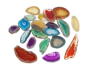 SUPVOX 20pcs Drilled Agate Slices with Holes Dyed Natural Agate Stones for DIY Jewelry and Wind Bell Film for Creative Crafting and Home Decor