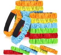 SUPVOX 20pcs Elastic Legged Race Bands Set with Bright Rainbow Colors, Adjustable Three Leg Race Straps and Adults, Outdoor Team Cooperation Game Props for Parties and Field