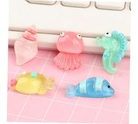 SUPVOX 20pcs Glow Dark Miniature Sea Animal Figurines Realistic Resin Aquarium Decor Tiny Luminous Ornaments for Fish Tanks Backyard Patio and Decoration