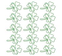 SUPVOX 20pcs Green Four-Leaf Clover Paper Clips Shamrock Bookmark Clips for St Patrick’s Day Holiday Office School Desk Accessories