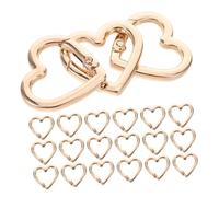 SUPVOX 20pcs Heart Shaped Carabiner Clips Heavy Duty Zinc Alloy Spring Snap Hooks for Keys Bags Camping Hiking Travel Multipurpose Secure Closure Accessories