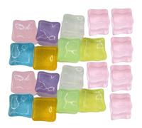 SUPVOX 20pcs Luminous Fake Ice Cubes Reusable Artificial Ice Cube Props for Party Cosplay Decoration Safe Sturdy Visual Display for Drinks Food Window Cake Coffee Shop