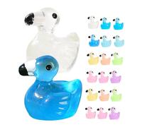 SUPVOX 20pcs Luminous Mini Flamingo Figurines Glow Dark Resin Animal Models Colors for Cake Toppers Garden Decorations Desk Ornaments