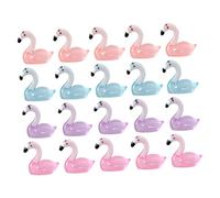 SUPVOX 20Pcs Luminous Miniature Flamingo Figurines Statues for Succulent Pots and DIY Micro Landscape Decoration Garden Ornaments with Realistic Design in Rose Red Pink Blue and Purple
