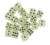 SUPVOX 20pcs Luminous Resin Dice Six Sided Glow Dark Game Dice for Party Ktv Entertainment Decompression Playthings with Smooth Polished Surface
