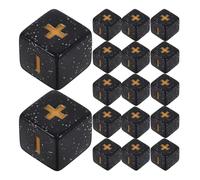 SUPVOX 20Pcs Math Teaching Dices Set with Addition and Subtraction Symbols, Black Glitter Calculation Sign Dice for Educational Math Games and Classroom Use