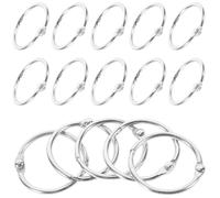 SUPVOX 20pcs Metal Loose Leaf Binder Rings Snap Book Rings for Flash Cards Scrapbook Binding Index Card Holder Office School Supplies