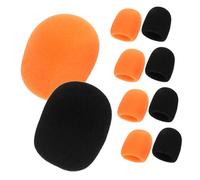 SUPVOX 20pcs Microphone Windshield Sponge Covers Thickened Mic Muff Wind Muff for Ktv Singing Stage Performance with Black and Orange Protective Sleeves