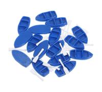 SUPVOX 20pcs Mini Resin Rowboat and Paddle Set, Rustic Blue Sailing Boat Ornaments for Dollhouse Decor, Beach Party Cake Toppers, Ocean-themed Micro Landscape Accessories