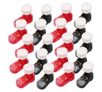 SUPVOX 20pcs Mini Santa Boots Resin Figurines Miniature Shoes Props for Christmas Tree Decor Dollhouse Accessories Festive DIY Craft Holiday Decorations in
