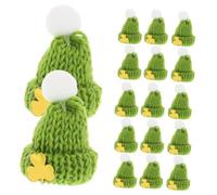 SUPVOX 20Pcs Mini Top Hats for Crafts Green Irish Party Accessories for Patrick's Day Decorations Tiny Knit Hats for Dolls and Holiday Celebrations