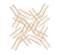 SUPVOX 20pcs Mini Wooden Ladders DIY Craft Accessories for Dollhouse Decoration Unfinished Small Wood Staircase for Micro Landscape Lightweight and DIY Photo Props