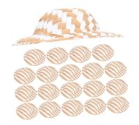 SUPVOX 20Pcs Mini Woven Straw Hats for Dollhouse Miniature DIY Craft Accessories Small Hat Props for Photo Decoration and Doll Costumes Brown White