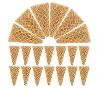 SUPVOX 20pcs Miniature Ice Cream Cone Charms DIY Hairpin Bases with Wool Felt Pom Pom, Resin Craft Adornments for Creative Phone Case and Jewelry Making, Natural Color