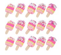 SUPVOX 20pcs Miniature Ice Cream Pendant Charms for Hair Accessories, Bracelet Charm Beads, Flat Back Polymer Clay Sweets Beads for DIY Barrette Making and Phone Case Decoration, Pink and