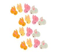 SUPVOX 20pcs Miniature Luminous Resin Bunny Figurines Small Rabbit Statues for Micro Landscape Garden Decoration Cute Animal Decors for Dollhouse Car Home