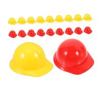 SUPVOX 20pcs Miniature Safety Helmets for Party Favors Realistic Plastic Mini Construction Hats Multifunctional Doll Accessories and Craft Supplies Yellow and Red Mini Hard Hats for