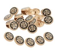 SUPVOX 20pcs Multipurpose Alloy Metal Buttons 25mm for School Uniforms and Blazers, Decorative Replacement Coat Buttons in Sand Gold Black Finish, DIY Sewing Craft Accessories