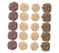 SUPVOX 20pcs Natural Rattan Chew for Small Pets Handwoven Balls for Rabbits Hamsters Chinchillas Portable Teeth Care and Stress Relief Pet Gnawing Accessories