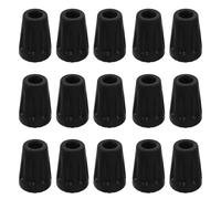SUPVOX 20pcs Non-Slip Walking Stick Tips Black Rubber End Caps for Hiking Poles and Canes Anti-Skid Trekking Pole Accessories with Protective Feet Covers for Stability and