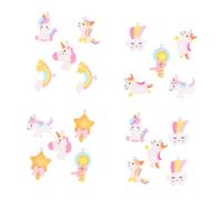 SUPVOX 20Pcs Resin Mini Unicorn Rainbow Cloud Charms for Jewelry Crafts Making, Realistic Simulation Pendants for Earrings DIY Accessories