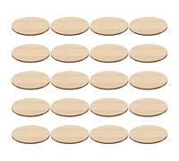 SUPVOX 20pcs Round Bamboo Painting Pieces 8cm Unfinished DIY Craft Discs for Hand Painting Art Supplies