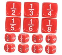 SUPVOX 20pcs Rounded Edge Fraction Dice for Safe Acrylic Multi Sided Math Teaching Tools Classroom and Home Education Games Enhancing Fraction Understanding