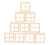 SUPVOX 20pcs Scale Miniature Wooden Dollhouse Windows Four Design DIY Decor Accessories for Tiny Furniture and Fairy Garden Ornaments