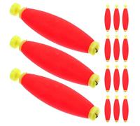 SUPVOX 20pcs Sea Fishing Spring Bobbers Floats Set Oval Red High-visibility Foam Buoyancy Markers for Ocean Angling Tackle Accessories