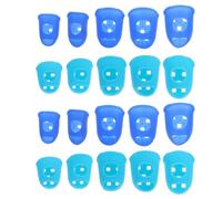 SUPVOX 20pcs Silicone Guitar and Guzheng Finger Protectors Set Soft Thumb Picks Finger Tip Covers Assorted Light Blue and Navy Blue Sizes 0-4 Guards for String Instrument Playing