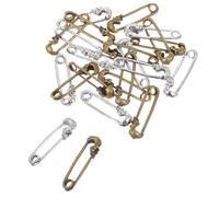 SUPVOX 20pcs Skull Safety Pins Metal Punk Brooch Pins in Antique Silver and Bronze Decorative Skull Charms for Clothing Quilting and DIY Jewelry Accessories