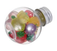 SUPVOX 20pcs Small Fillable Bulb Shaped Bottles with Glow in The Dark Fluorescent Fruit Charms Pendant Decor for Party Favors and Wedding Hanging Decorations