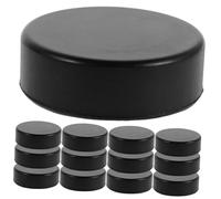 SUPVOX 20pcs Solid Black Training Ice Hockey Pucks for Indoor Outdoor Use Lightweight PU Material Portable Replacement Sports Hockey Supplies for Skill Practice