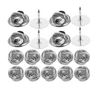 SUPVOX 20pcs Stainless Steel Pin Backs with Butterfly Clutch, 8mm Brooch Backs for DIY Jewelry Making, Multi-Function Locking Lapel Pin Accessories for Craft and Sewing